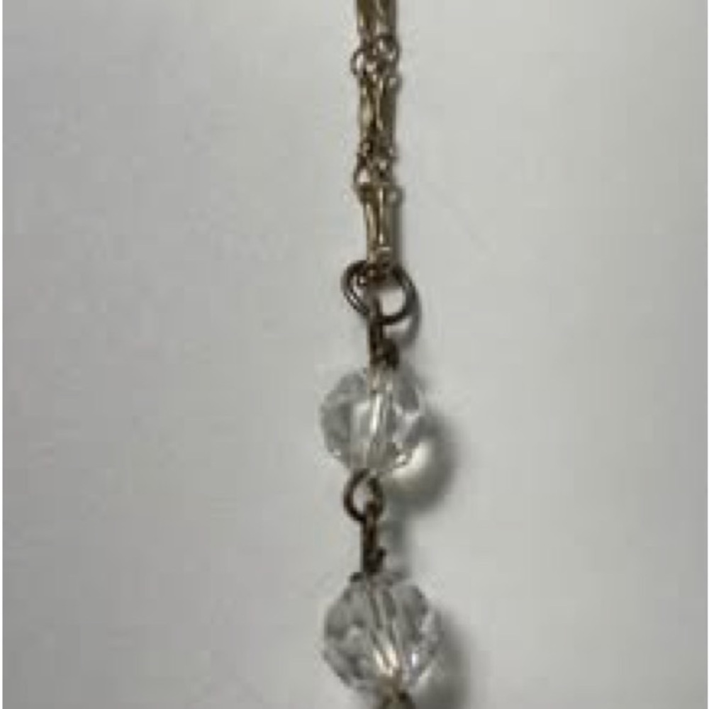 Preloved unbranded three-bead silver-tone necklace